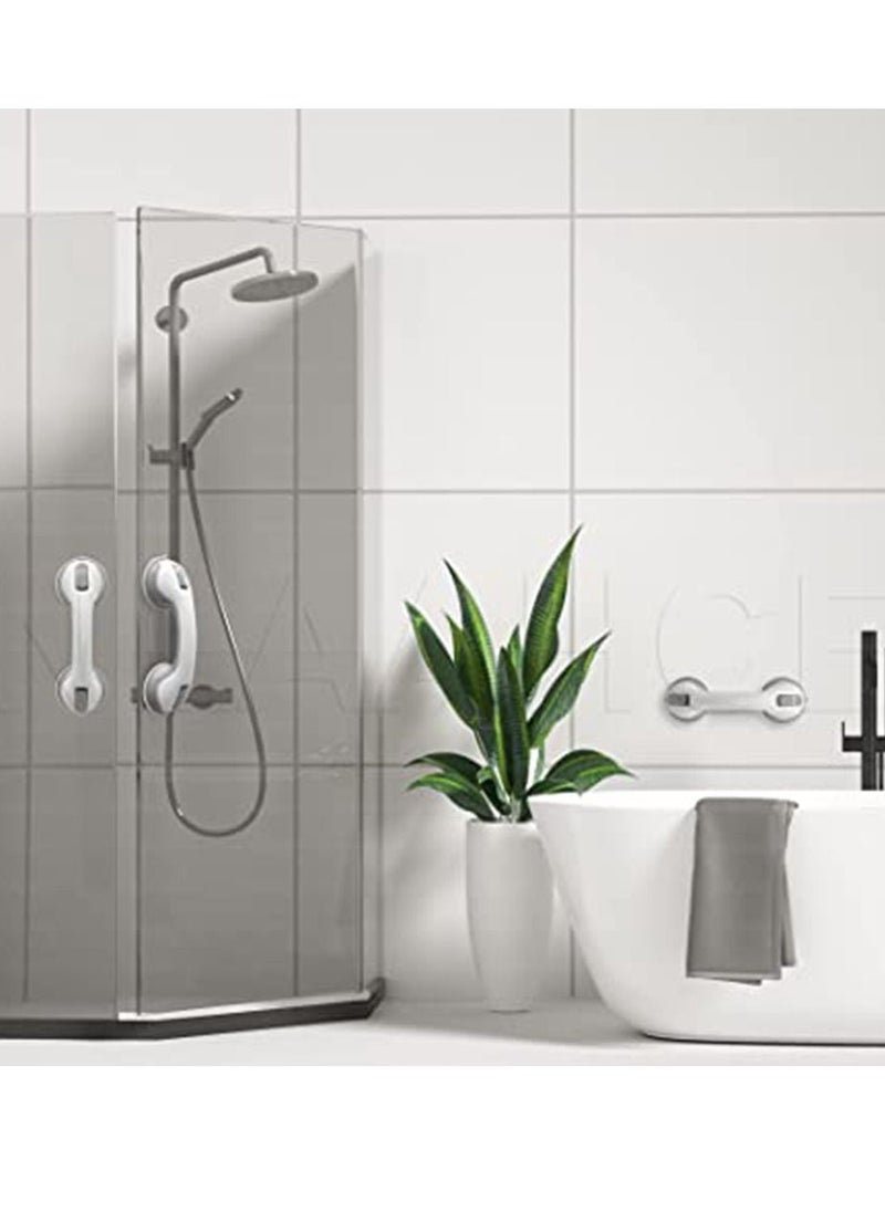 HomarKet - 2-Piece Bathroom Grab Bar Safety Suction Shower Support Non-slip Handle with Free Shower Sponge - Image 1