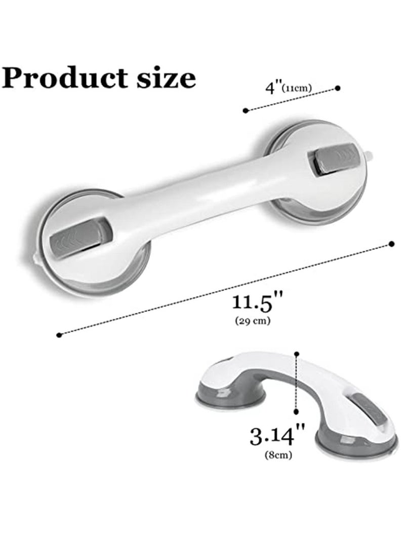 HomarKet - 2-Piece Bathroom Grab Bar Safety Suction Shower Support Non-slip Handle with Free Shower Sponge - Image 1