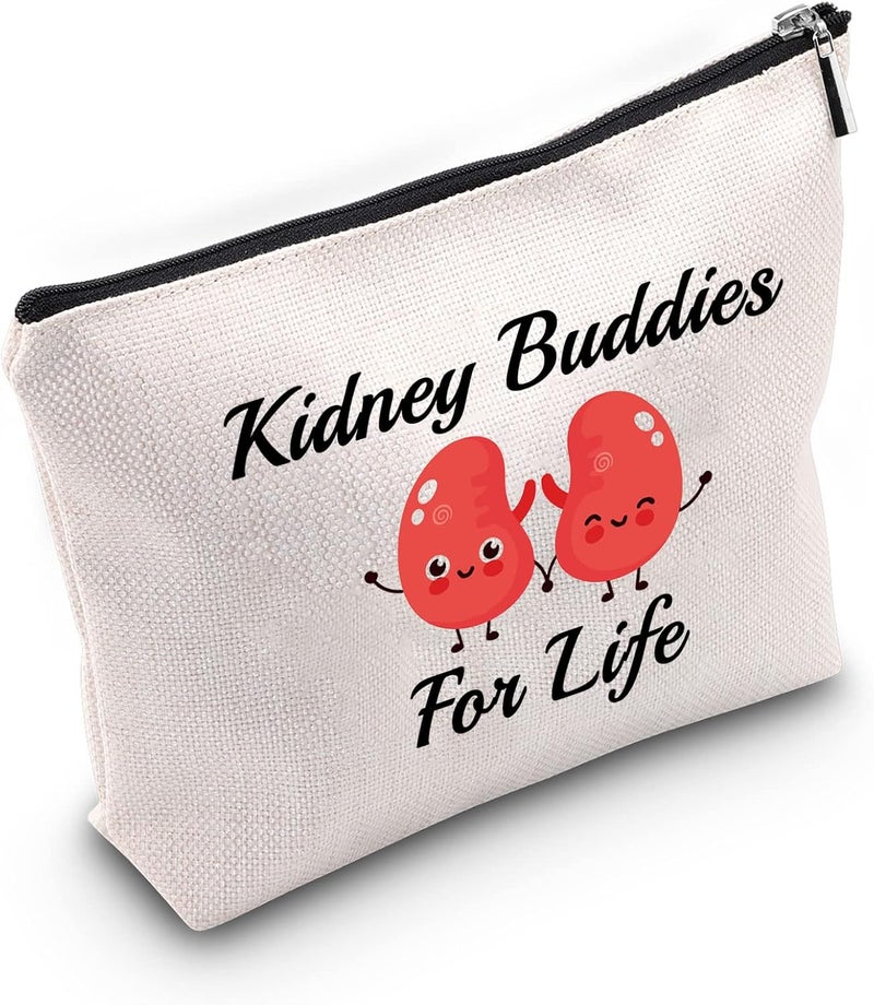LEVLO Funny Donor Recipient Gifts Kidney Buddies For Life Makeup Bags Kidney Transplant Patient Gifts (Kidney Buddies For Life)