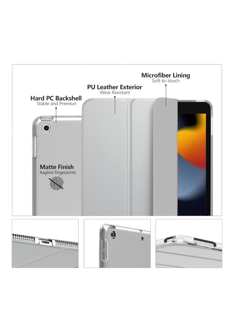 Case for iP 10.2 Inch 2019/2020/2021 (7th/8th/9th) Model with pencil Holder, slim Tablet Cover with soft TPU Back, Auto Wake/Sleep - Image 2