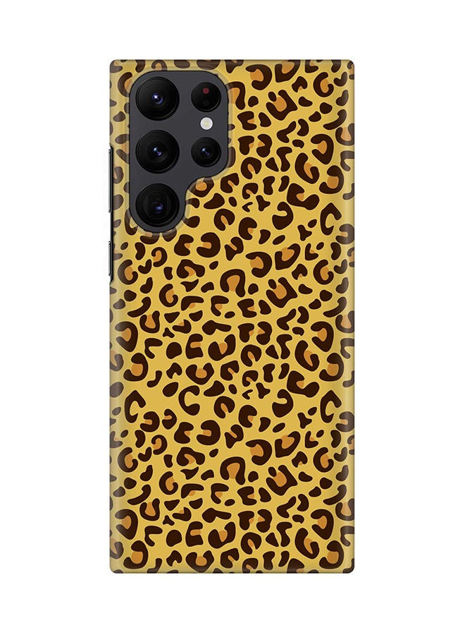 ستايلايزد جراب لهاتف جالاكسي S22 ألترا  5G رفيع سناب كلاسيك سيريز شيلد بطباعة نهائية غير لامعة - طباعة جلد الفهد - Image 1