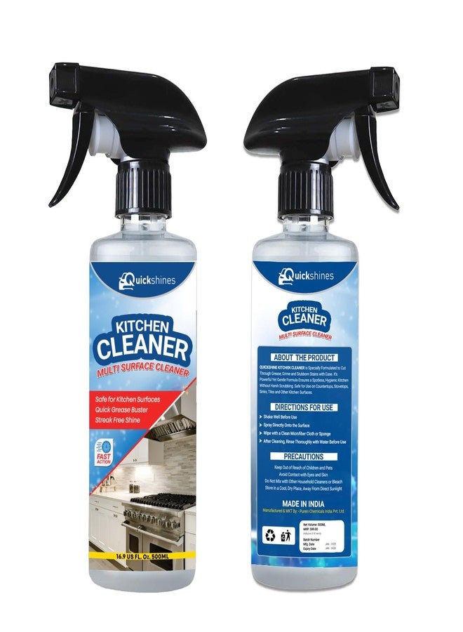 Purein Quickshines Kitchen Multi Surface Cleaner, 500ml, Fast Action Grease Buster, Streak-Free Formula - Image 5