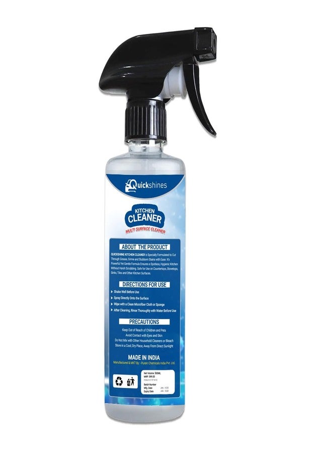 Purein Quickshines Kitchen Multi Surface Cleaner, 500ml, Fast Action Grease Buster, Streak-Free Formula - Image 2