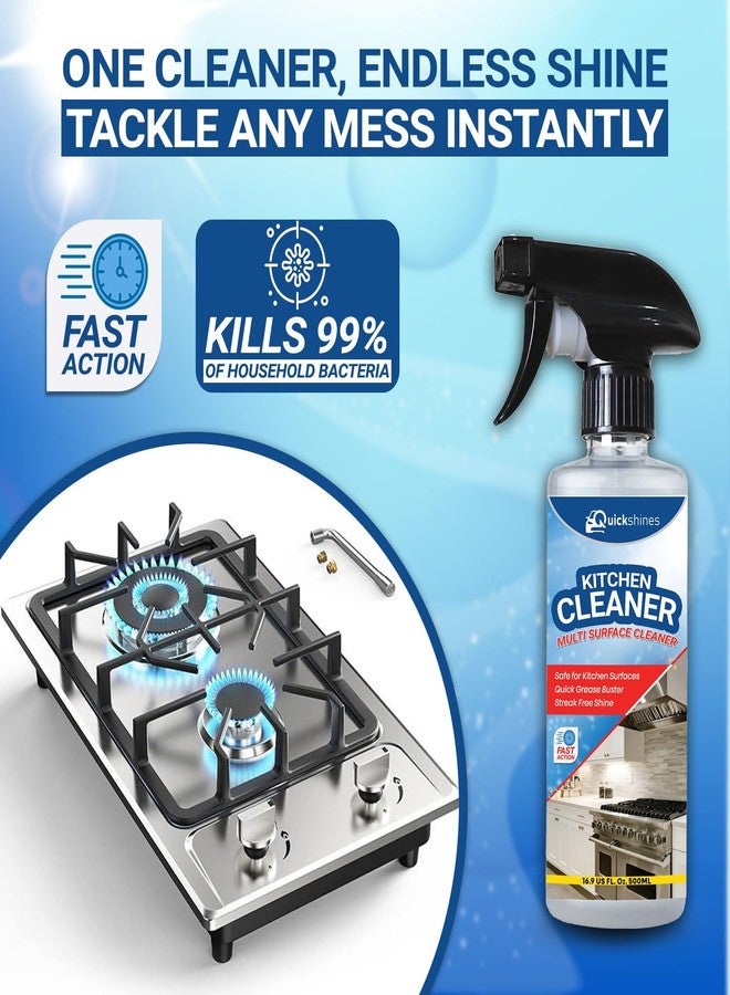 Purein Quickshines Kitchen Multi Surface Cleaner, 500ml, Fast Action Grease Buster, Streak-Free Formula - Image 4