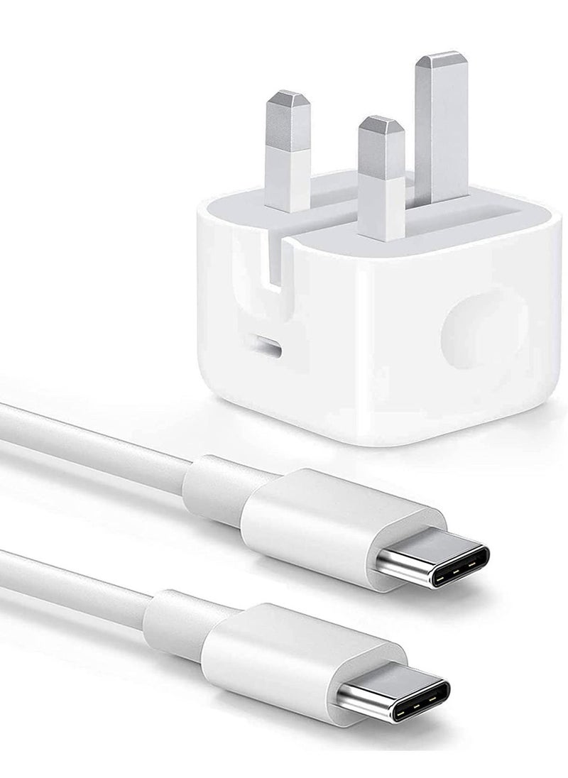 ELTRAZONE - شاحن USB C ووصلة لجهاز iPad Pro، شاحن جداري سريع 20 وات مع كابل شحن سريع USB C بطول 6.6 قدم متوافق مع iPad Pro 12.9 5/4/3 Gen، iPad Pro 11 3/2/1 Gen، iPad Air 4، Galaxy S21/ نوت 20، بكسل 5 - Image 1