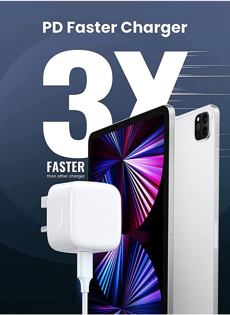 ELTRAZONE - شاحن USB C ووصلة لجهاز iPad Pro، شاحن جداري سريع 20 وات مع كابل شحن سريع USB C بطول 6.6 قدم متوافق مع iPad Pro 12.9 5/4/3 Gen، iPad Pro 11 3/2/1 Gen، iPad Air 4، Galaxy S21/ نوت 20، بكسل 5 - Image 1