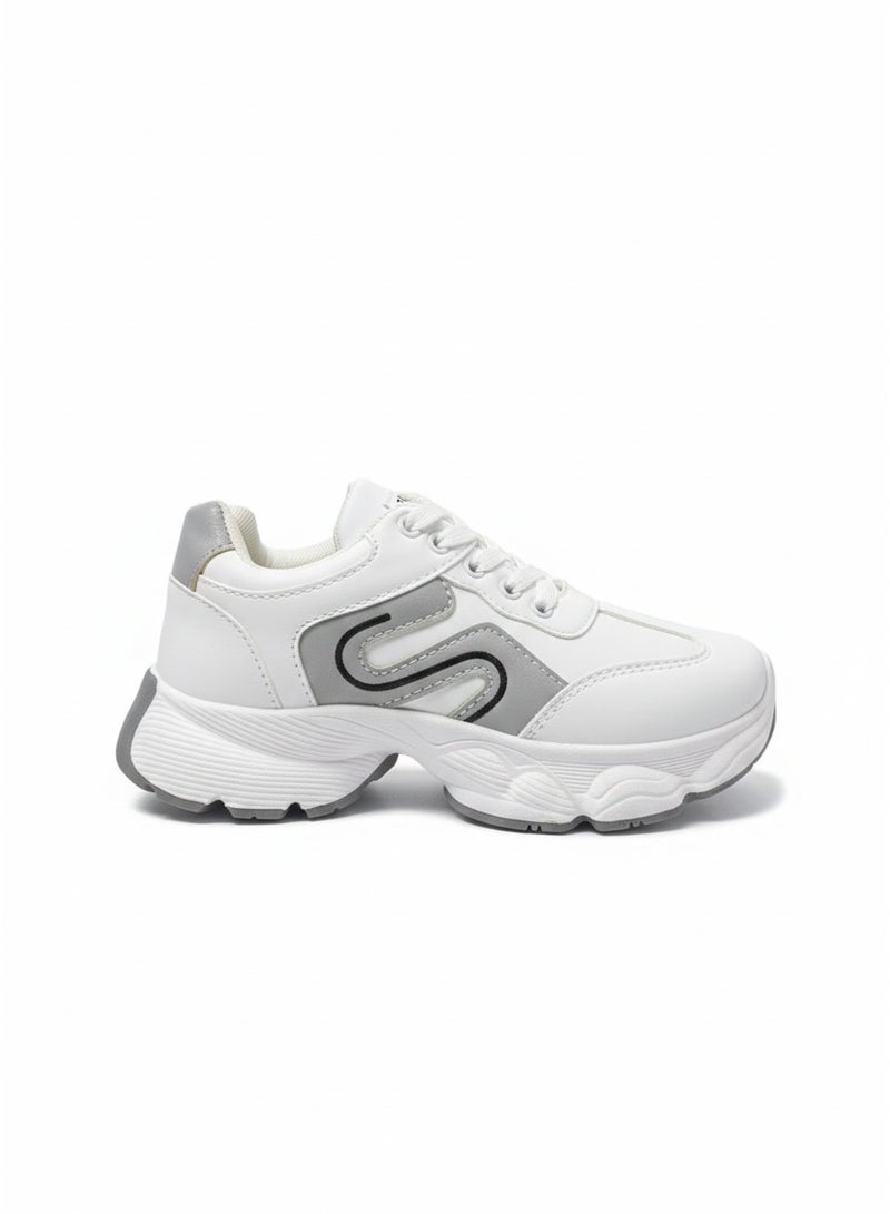 فيبراندا كوتشي نسائي أنيق بتصميم عصري يمنحك مظهرًا شبابيًا L-1035-ابيض&رمادي - Image 2