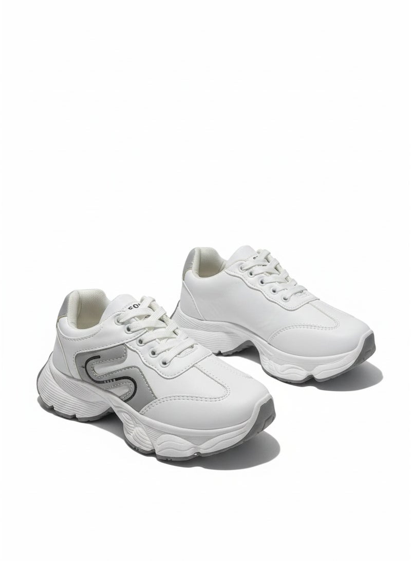 فيبراندا كوتشي نسائي أنيق بتصميم عصري يمنحك مظهرًا شبابيًا L-1035-ابيض&رمادي - Image 3