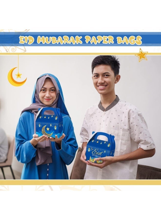 Bluejw 12 Pack Ramadan Treat Boxes Eid Mubarak Gift Boxes Mosque Star Moon Lantern Party Favor with Handle Bulk Ramadan Goodie Candy Bag for Eid Fitr Packages Supplies - Image 5