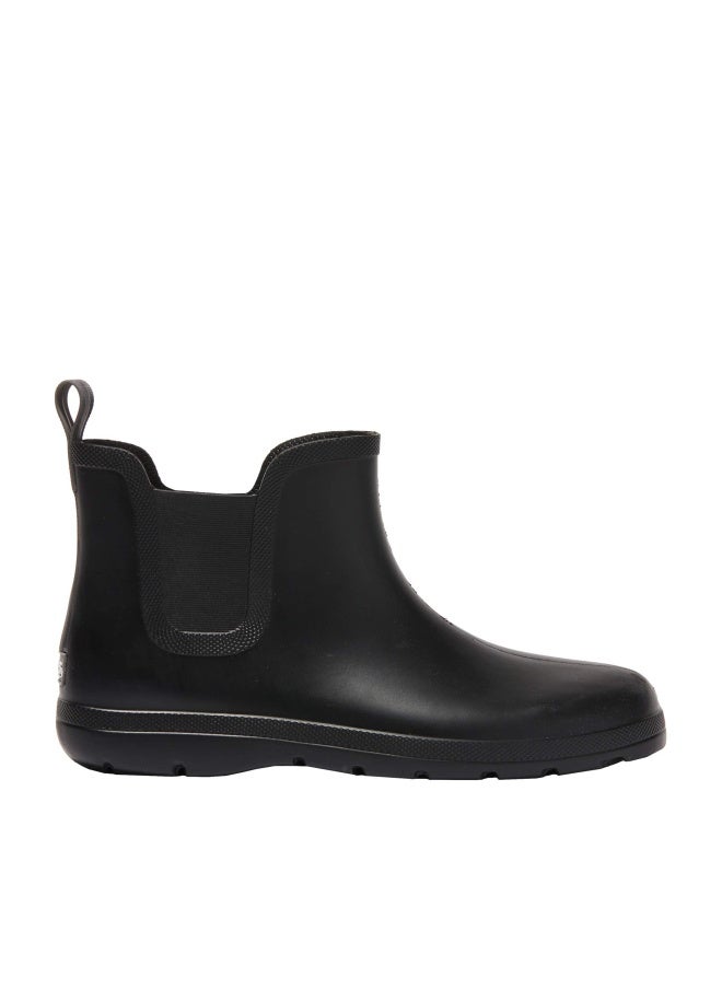 Totes Men's Chelsea Rain Boots - Waterproof Ankle Deck Boots Anti-Slip Comfort Rubber Boots Chelsea Garden Shoes for Fishing, Outdoors, Yard Work, Black, 10