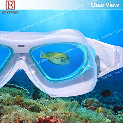 Spanker Wide View Swim Goggles with Ear Plugs,(Mercury Finish) UV Protection No Leaking Anti Fog Lens Swimming Glasses for Adult Women Men and Youth, White - Image 4