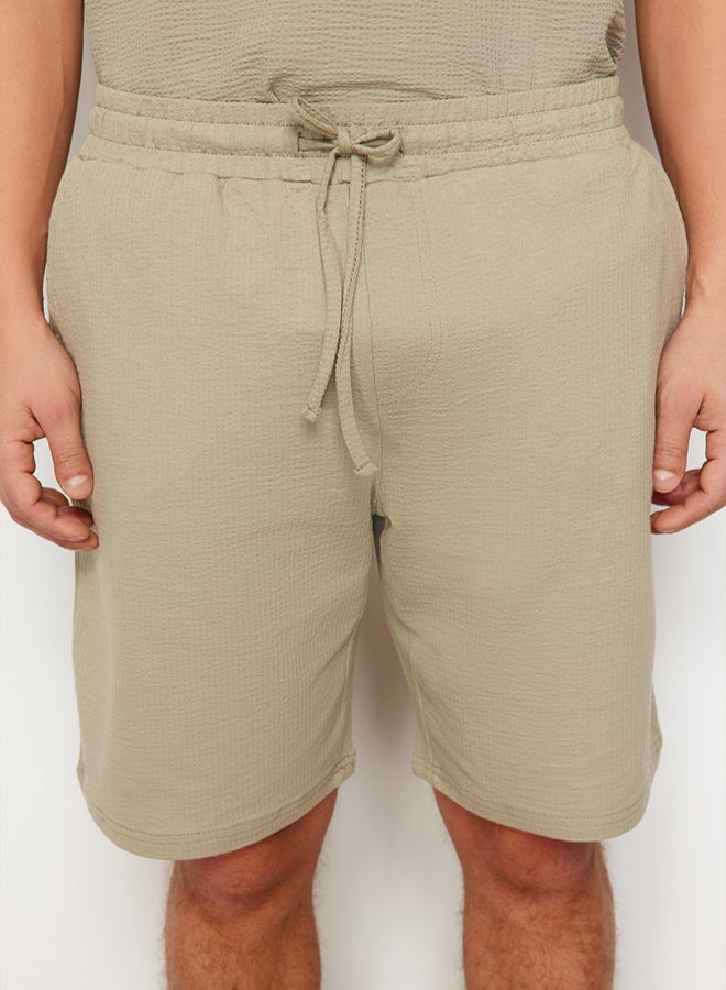 trendyol Stone Oversize Fit Knitted Comfortable Fabric Shorts - Image 4