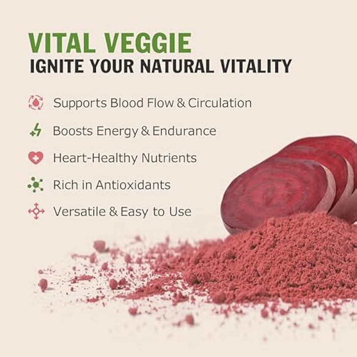 Black Hut Organic Beet Root Powder, 7.06 Oz, High Blood Pressure Supplements, Natural Red Food Coloring for Baking, Juice, Cooking, Raw Ingredient Dye Free Food, Health Nutrients, Non-GMO, Gluten-Free, Vegan Friendly - Image 4