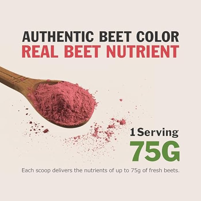 Black Hut Organic Beet Root Powder, 7.06 Oz, High Blood Pressure Supplements, Natural Red Food Coloring for Baking, Juice, Cooking, Raw Ingredient Dye Free Food, Health Nutrients, Non-GMO, Gluten-Free, Vegan Friendly - Image 2