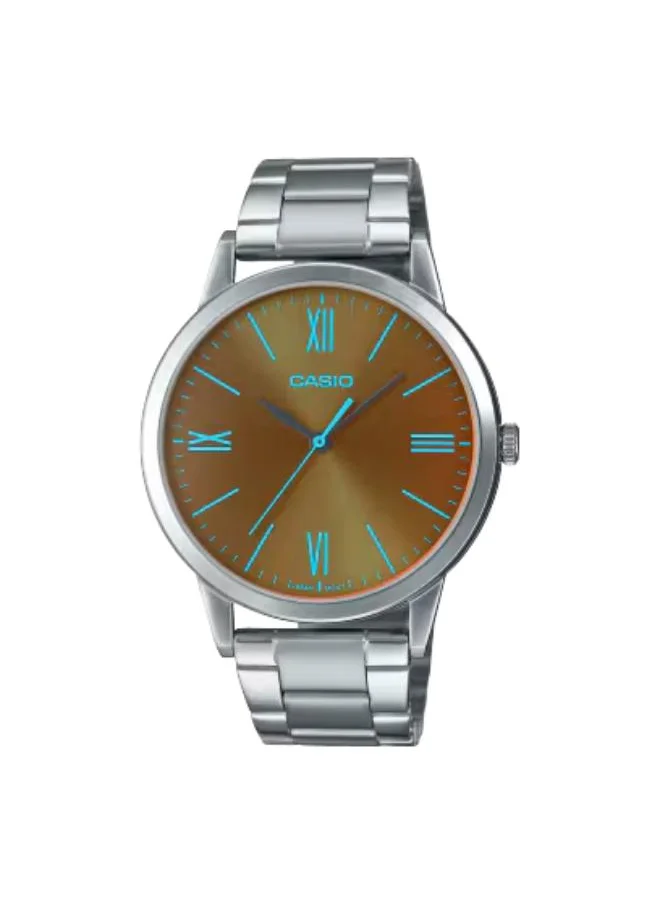 CASIO Men's Analog Display Watch With Silver Stainless Steel Strap - MTP-E600D-1BDF