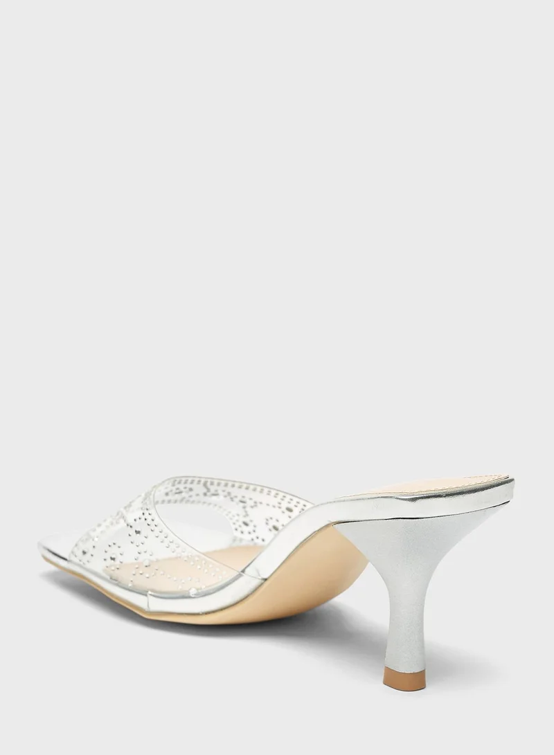 shoexpress Open Toe Mid Heel Sandals