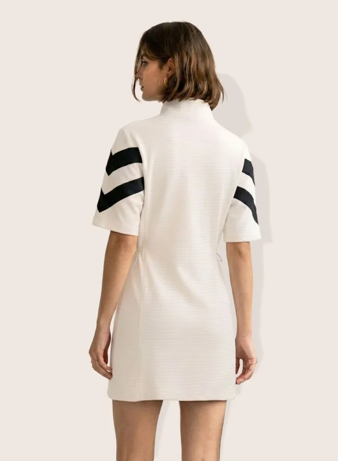 Freehand  Women Fit and Flared Colourblocked Crew Neck Short Sleeve Sweat Dress for Women | Best Price UAE