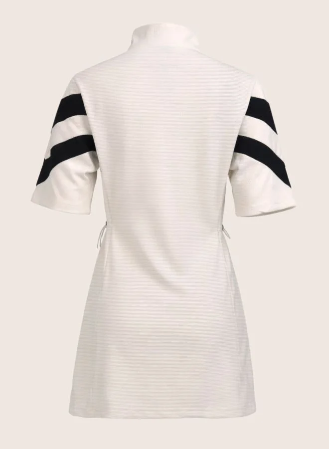 Freehand  Women Fit and Flared Colourblocked Crew Neck Short Sleeve Sweat Dress for Women | Best Price UAE