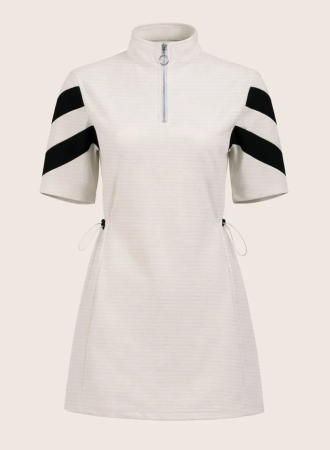 Freehand  Women Fit and Flared Colourblocked Crew Neck Short Sleeve Sweat Dress for Women | Best Price UAE