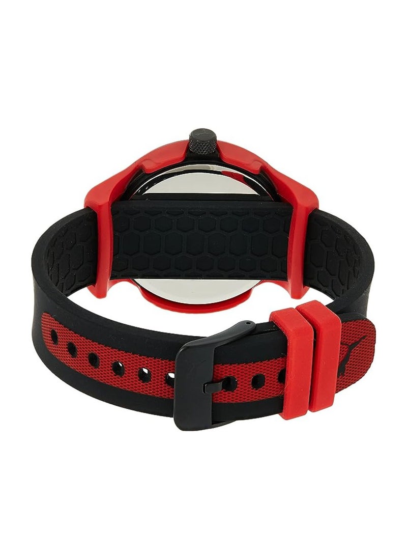 PUMA - Men's Reset Red Round Silicone Watch 43mm - P5001 - Image 1