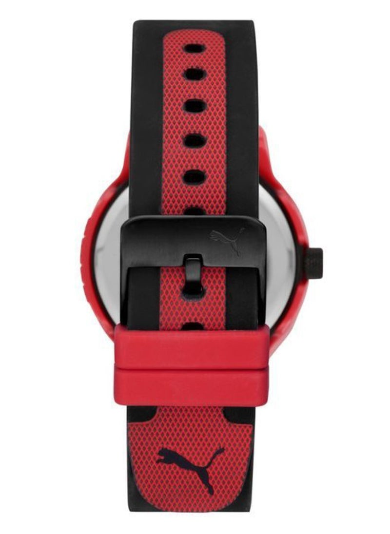 PUMA - Men's Reset Red Round Silicone Watch 43mm - P5001 - Image 1
