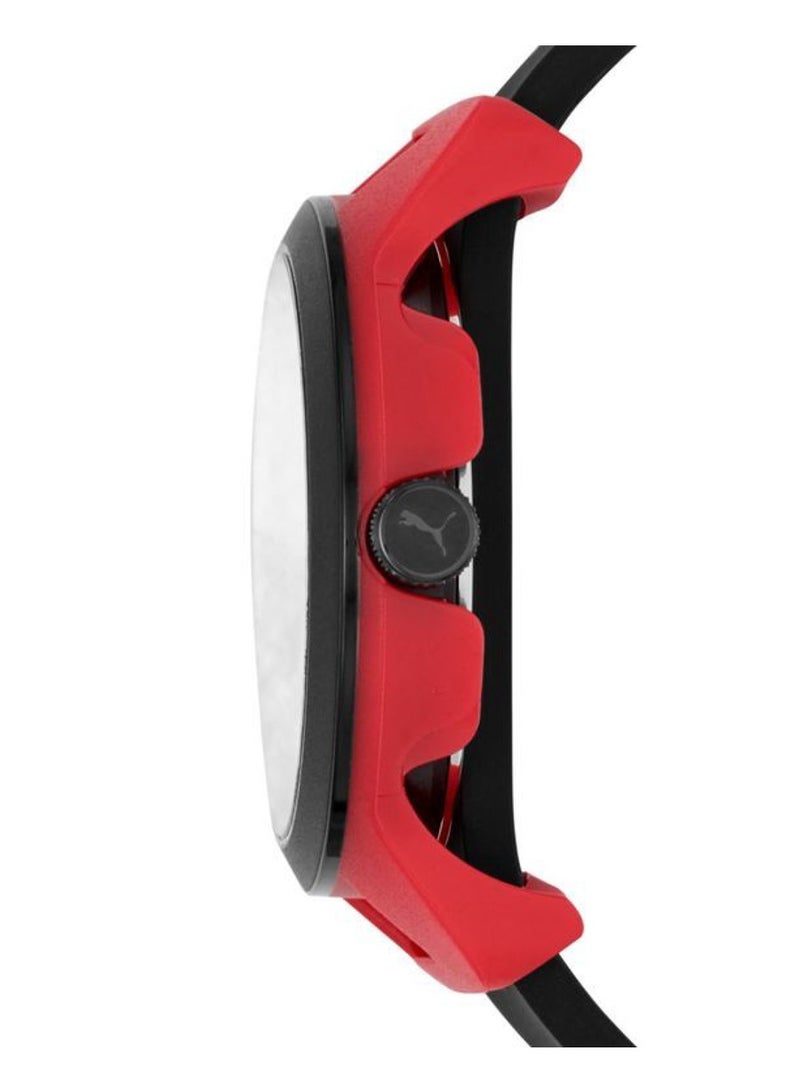 PUMA Men's Reset Red Round Silicone Watch 43mm - P5001 - Image 3