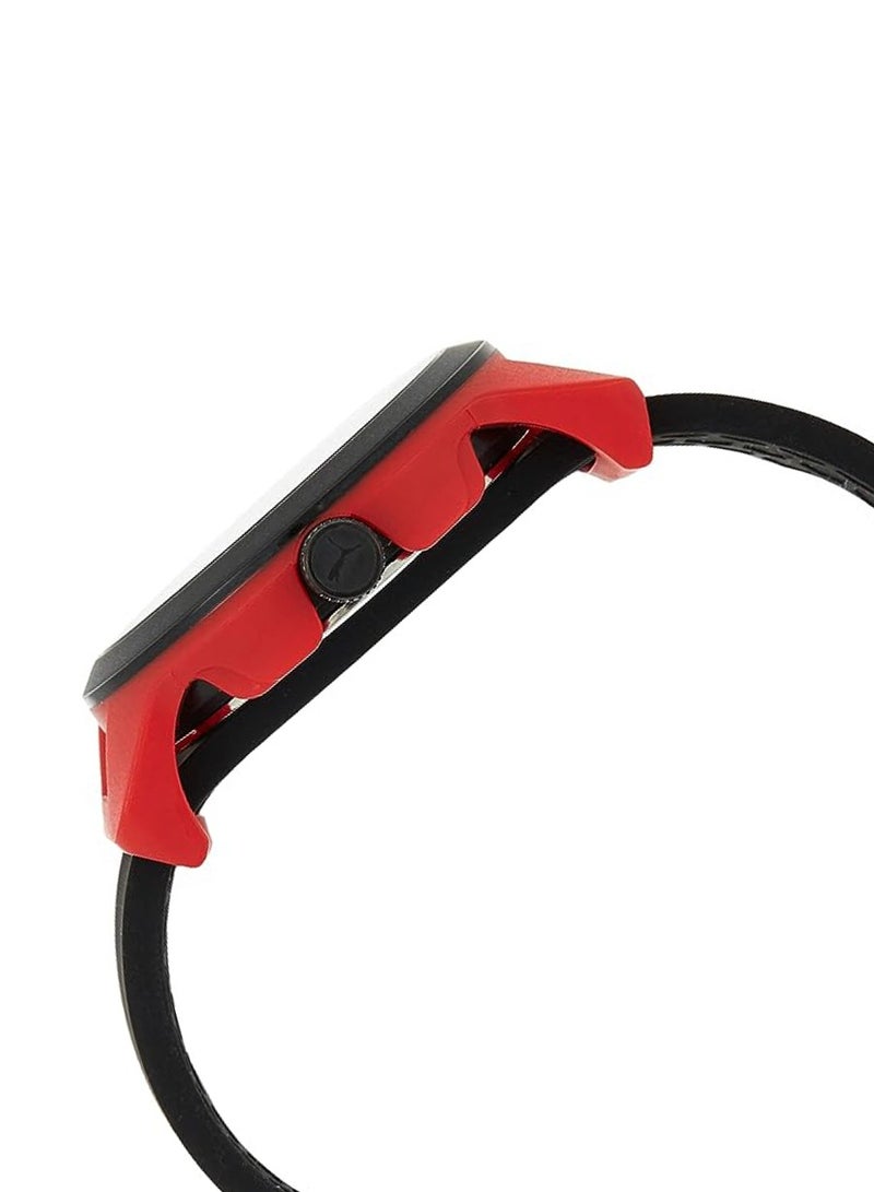 PUMA Men's Reset Red Round Silicone Watch 43mm - P5001 - Image 4