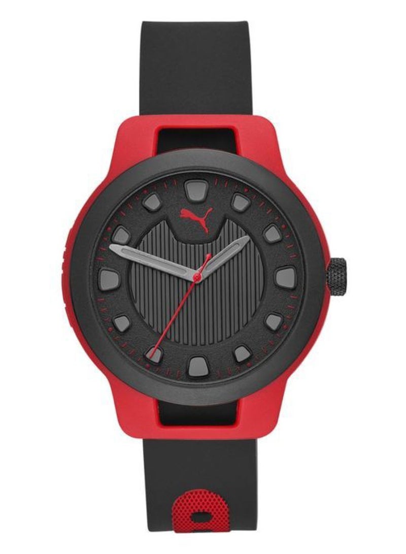 PUMA Men's Reset Red Round Silicone Watch 43mm - P5001 - Image 1