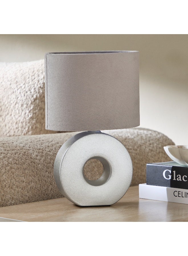 Home Box Emzie Ceramic Table Lamp with Velvet Shade - 31 cm  - Image 1