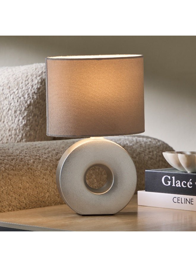 Home Box Emzie Ceramic Table Lamp with Velvet Shade - 31 cm - Image 2