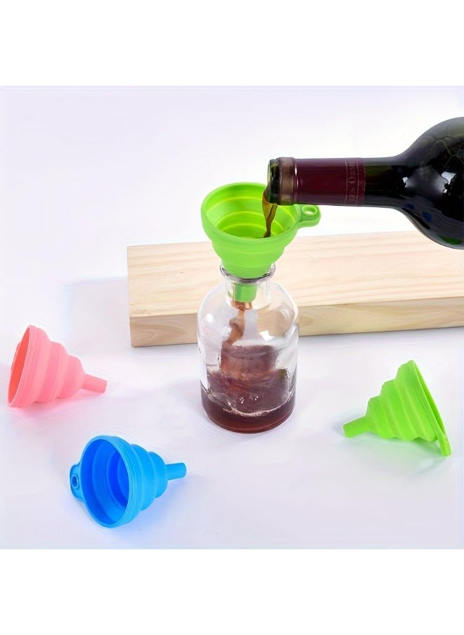 Beauenty Kitchen Funnel Set 4 Pack, Small and Large, Kitchen Gadgets Accessories Foldable Silicone Collapsible Funnels for Filling Water Bottle Liquid Transfer Food Grade  - Image 5