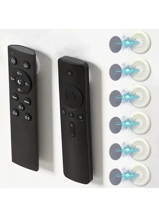 3Pcs Magnetic TV Remote Holder Wall Mount Hooks Heavy Duty Space Saving White Black - Image 2