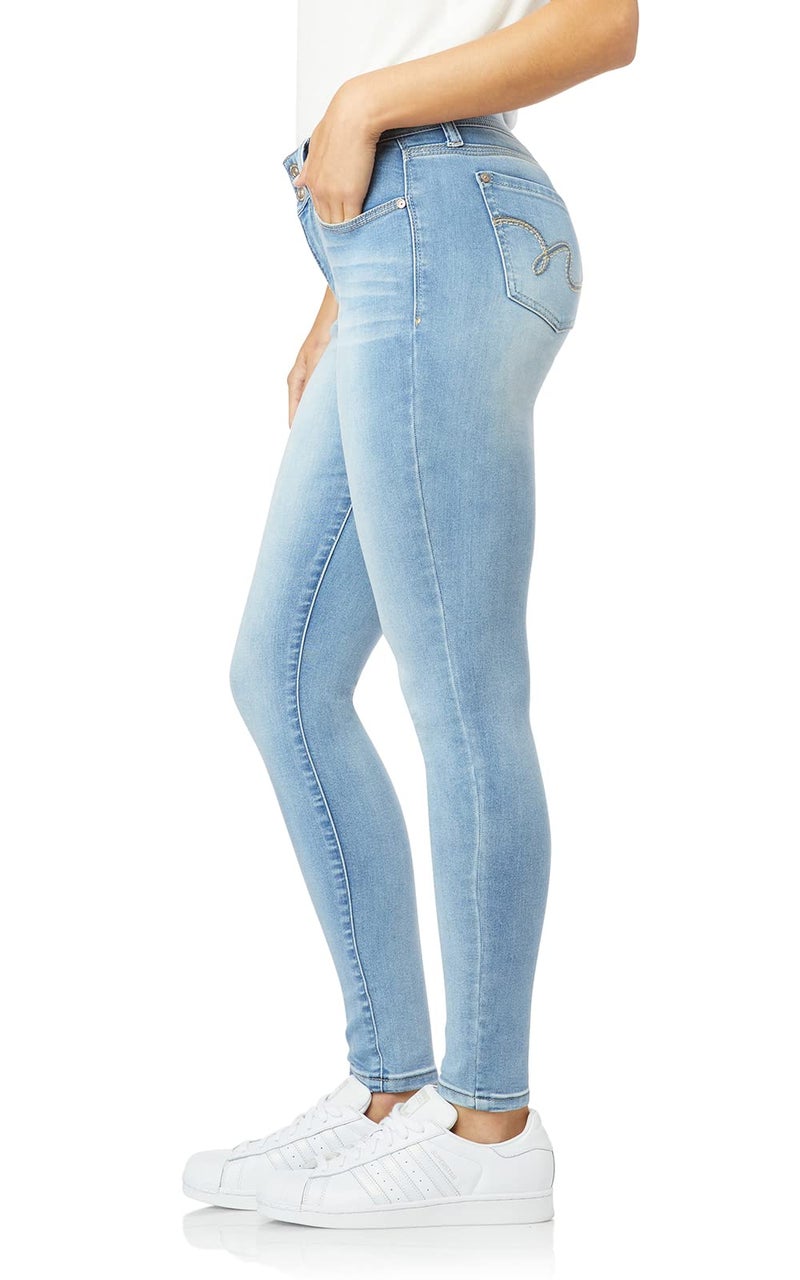 WallFlower Women's Ultra Skinny Mid-Rise Insta Soft Juniors Jeans (Standard and Plus), Beverly, 11 Short - Image 3