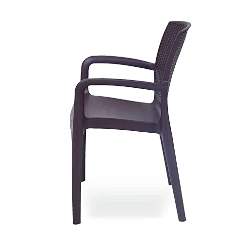 SkyGlamour Supreme Texas Heavy Plastic Chair for Indoor/Outdoor Use (Color: Globus Brown; Qnt: 2 Pc.) - Image 5