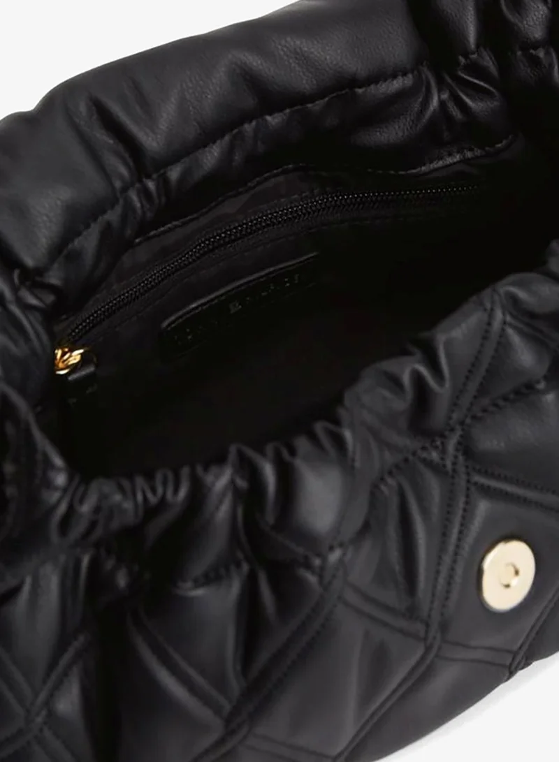 Tommy Hilfiger Black Quilted Monogram Shoulder Bag for Women | Best Price UAE