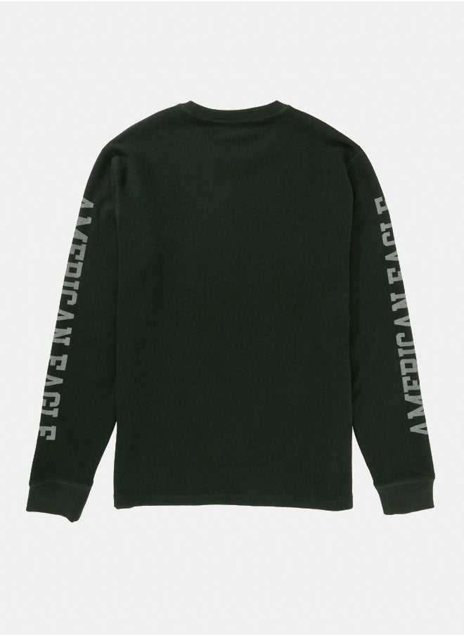 American Eagle AE Long-Sleeve Logo Graphic Thermal T-Shirt  - Image 2