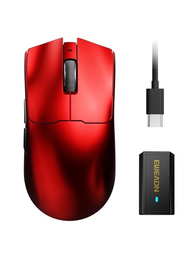 Eweadn S9 Ultra Wireless Gaming Mouse, 59G Ergonomic Computer Mouse, Triple Modes, 8K Polling, PAW3950 42K DPI Optical Sensor, Kailh Switch, 250h Battery Life, Programmable for PC/Win/Mac(Red) - Image 1