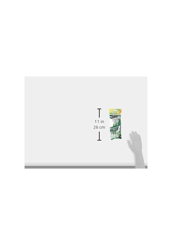 LASER شفرات حلاقة ليزر سبورت 3 ذات قبضة قوية ثلاثية الشفرات القابلة للاستخدام مرة واحدة مع المنثول - 10 قطع - Image 3