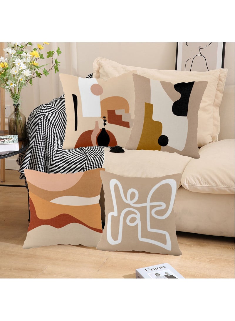 FASHION HOME Set of 4 Cushion Covers Decorative Throw Pillow cases for Living Room Garden Outdoor Décor - Image 2