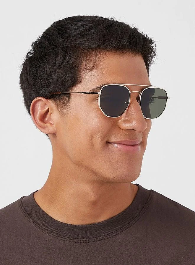 30Sundays 30Sundays VERBIER,Men Sunglasses, Aviator Sunglasses, UV Protection: UV400 (Gold,Green)