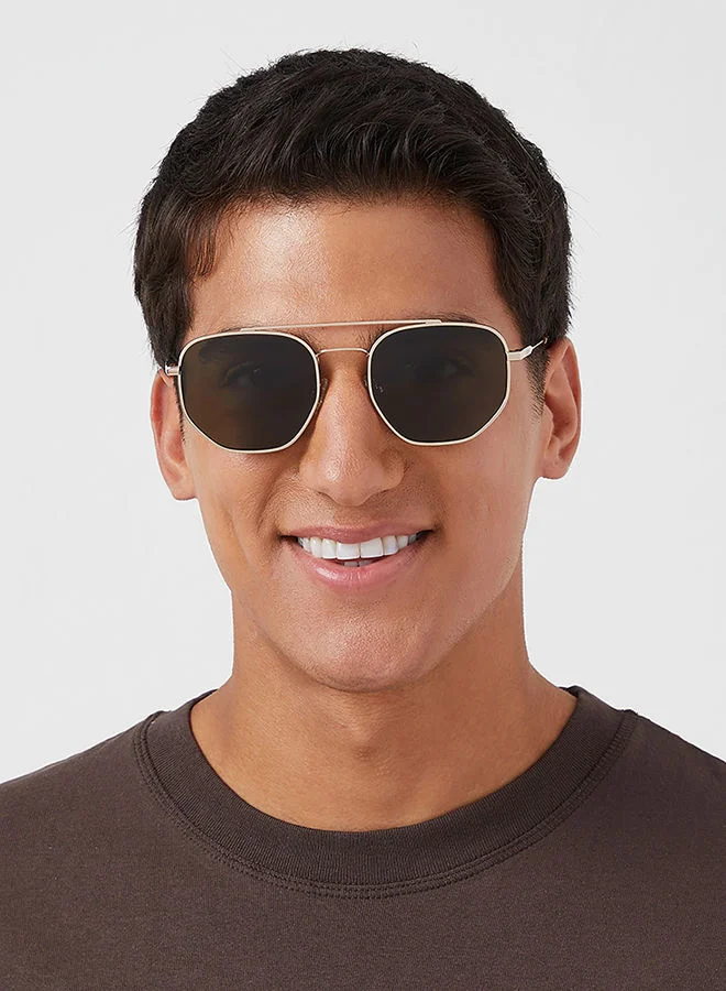 30Sundays 30Sundays VERBIER,Men Sunglasses, Aviator Sunglasses, UV Protection: UV400 (Gold,Green)