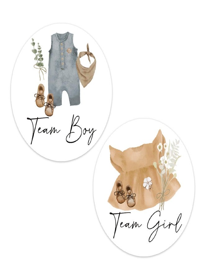 JarThenaAMCS 100Pcs Gender Reveal Paper Sticker Baby Onesie Clothes Decal Team Boy or Girl Self-Adhesive Sticker for Baby Shower Card Party Supplies, 2 in - Image 1