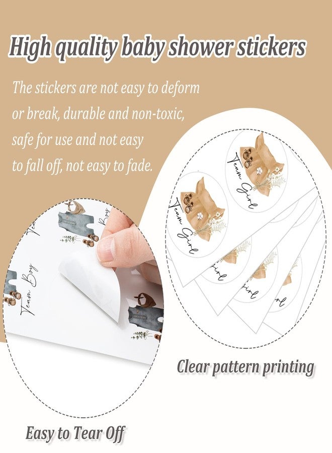 JarThenaAMCS 100Pcs Gender Reveal Paper Sticker Baby Onesie Clothes Decal Team Boy or Girl Self-Adhesive Sticker for Baby Shower Card Party Supplies, 2 in - Image 3