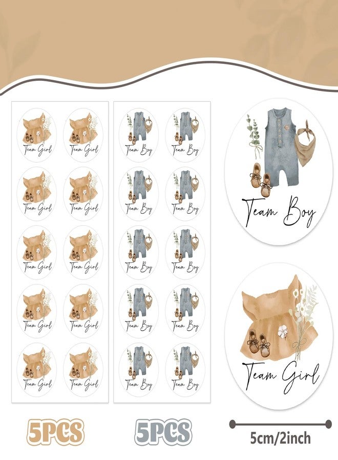 JarThenaAMCS 100Pcs Gender Reveal Paper Sticker Baby Onesie Clothes Decal Team Boy or Girl Self-Adhesive Sticker for Baby Shower Card Party Supplies, 2 in - Image 2