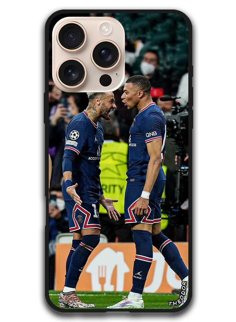 Theodor Protective Case Anti Scratch Shock Proof Bumper Cover For iPhone 16 Pro Max (6.9)-inch Mbappe and Neymar 2 - Image 1