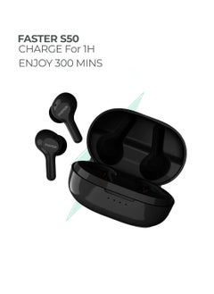 Faster S50 Wireless Earbuds with Active Voice Assistant - 5 Hours Playtime - HiFi Stereo Sound - Bluetooth Earphones with Ultra-Low Latency - IPX5 Sweat & Splash Proof - For Exercise, Gym - Compatible with iPhone & Android (Blue)  - Image 4