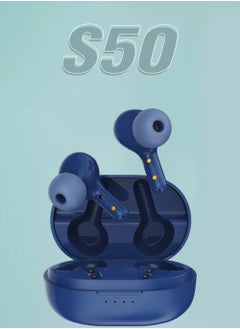 Faster S50 Wireless Earbuds with Active Voice Assistant - 5 Hours Playtime - HiFi Stereo Sound - Bluetooth Earphones with Ultra-Low Latency - IPX5 Sweat & Splash Proof - For Exercise, Gym - Compatible with iPhone & Android (Blue)  - Image 2