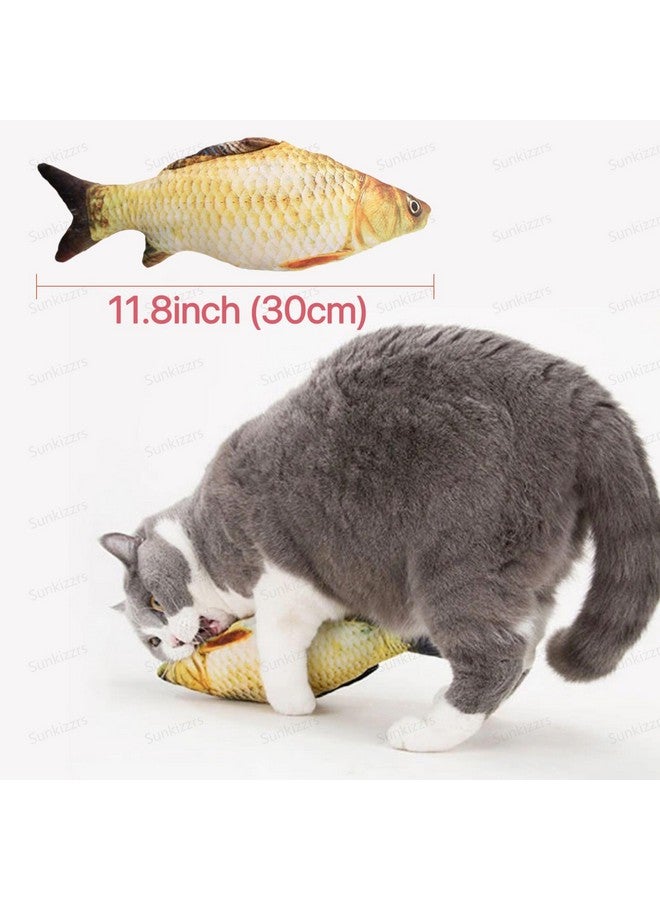 Sunkizzrs® Catnip Mint Simulation Fish Toy for Cat (30cm/11.8inch) - Catnip Toys for Cats - Interactive Kitten Chewing Scratching Play Fun Pet Toys - Image 3