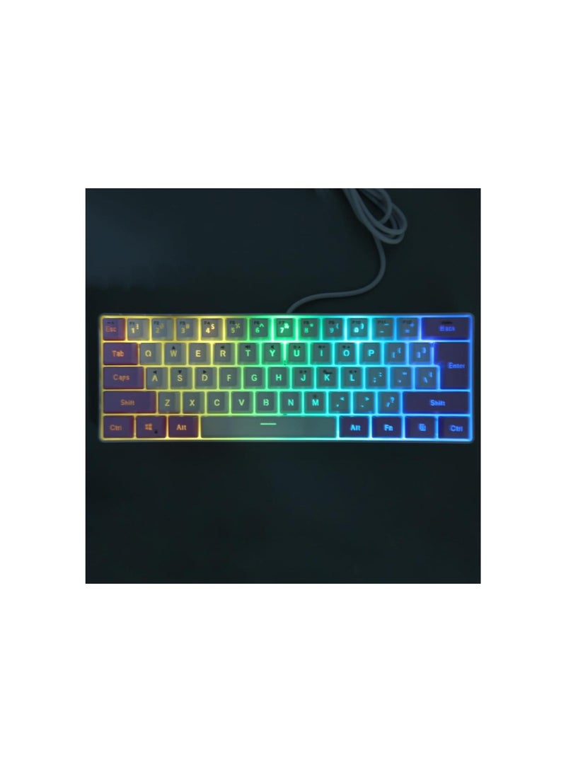 silvercnc Ergonomic RGB Backlit 61 Keys USB Wired Gaming Keyboard, Contrast Color 6 RGB Modes, Compact Keyboard with UV Coated ABS Keycaps, for Win 11, 10, 8, 7, Vista, XP, OS X Laptop - Image 5