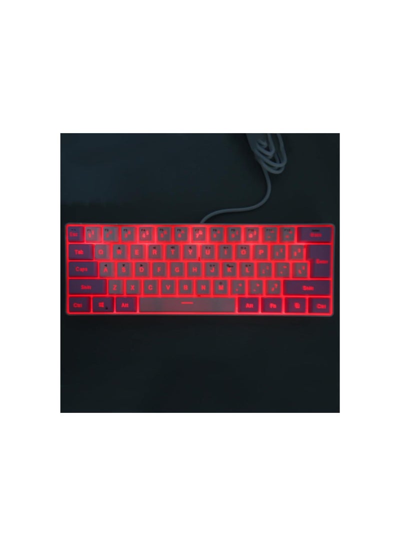 silvercnc Ergonomic RGB Backlit 61 Keys USB Wired Gaming Keyboard, Contrast Color 6 RGB Modes, Compact Keyboard with UV Coated ABS Keycaps, for Win 11, 10, 8, 7, Vista, XP, OS X Laptop - Image 2